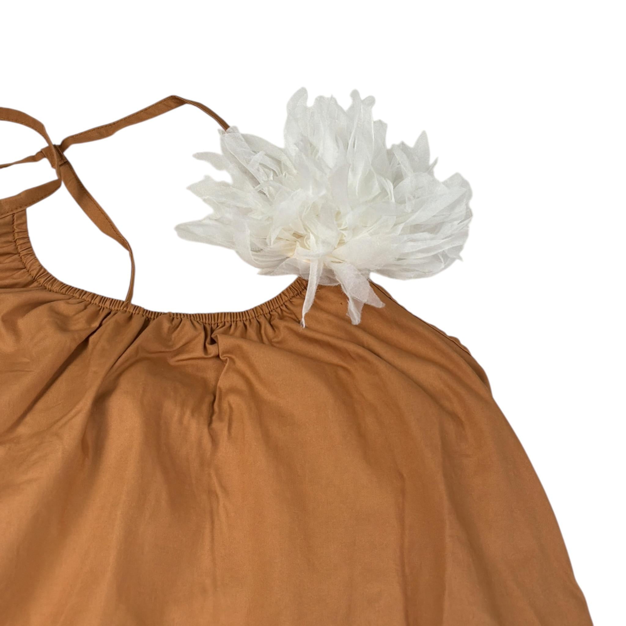 Liu Jo Abito Bretelline tinta unita con Applicazione Cammello per Bambina GA3186 CAMMELLO LIU JO 