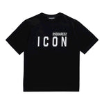 Dsquared2 T-Shirt Girocollo Tinta Unita con Stampa per Neonato DQ2968 NERO DSQUARED2 