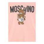 MOSCHINO shirt girocollo tinta unita con stampa in contrasto Rosa per Bambina HUO00W ROSA MOSCHINO 