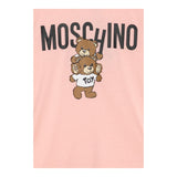 MOSCHINO shirt girocollo tinta unita con stampa in contrasto Rosa per Bambina HUO00W ROSA MOSCHINO 