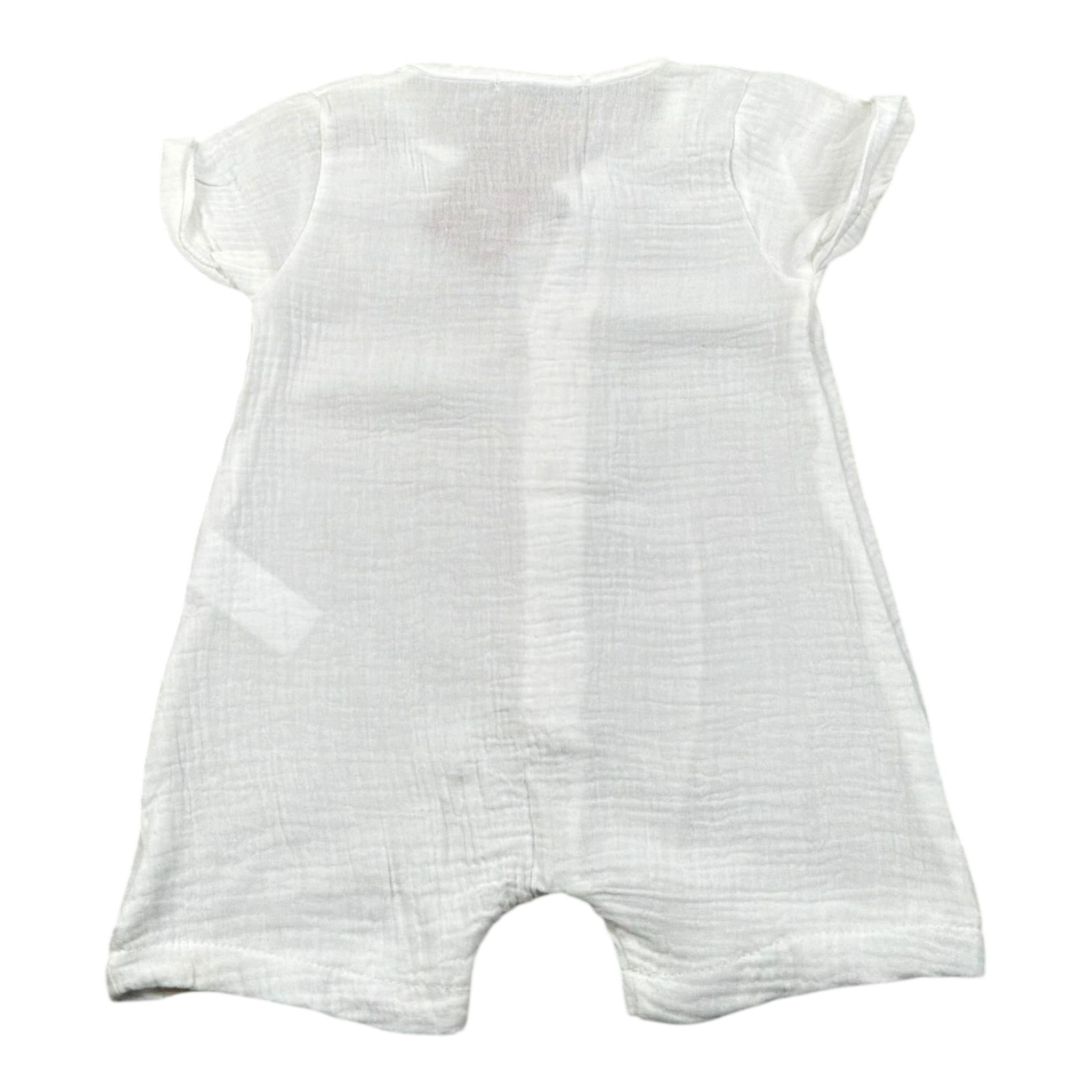 Calamaro Pagliaccetto Tinta Unita Mezza Manica per Neonato 32443X BIANCO CALAMARO 