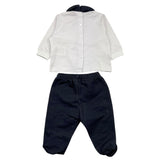 Cesare Paciotti Completo 2 Pezzi Shirt-Ghettina Bicolore Bianco/Blu Per Neonato
