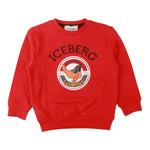 ICEBERG felpa chiusa girocollo tinta unita con stampa Rosso per Neonato MFICE5315B ROSSO ICEBERG 