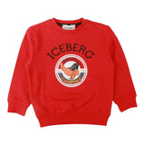 ICEBERG felpa chiusa girocollo tinta unita con stampa Rosso per Neonato MFICE5315B ROSSO ICEBERG 