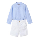 Mayoral Completo 2 Pezzi Camicia-Bermuda Bicolore per Bambino 3230 BIANCO/AZZURRO MAYORAL 