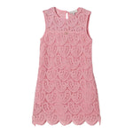 Twinset Abito Giromanica Tinta Unita Traforato per Bambina 251GJ2QR3 ROSA TWINSET 