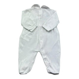 Le Bebe Tutina Manica Lunga Tinta Unita con Ricami per Neonata LBG6216 BIANCO LE BEBE 