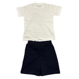 Cesare Paciotti Completo 2 Pezzi T-Shirt-Bermuda Bicolore Bianco/Blu Per Neonato