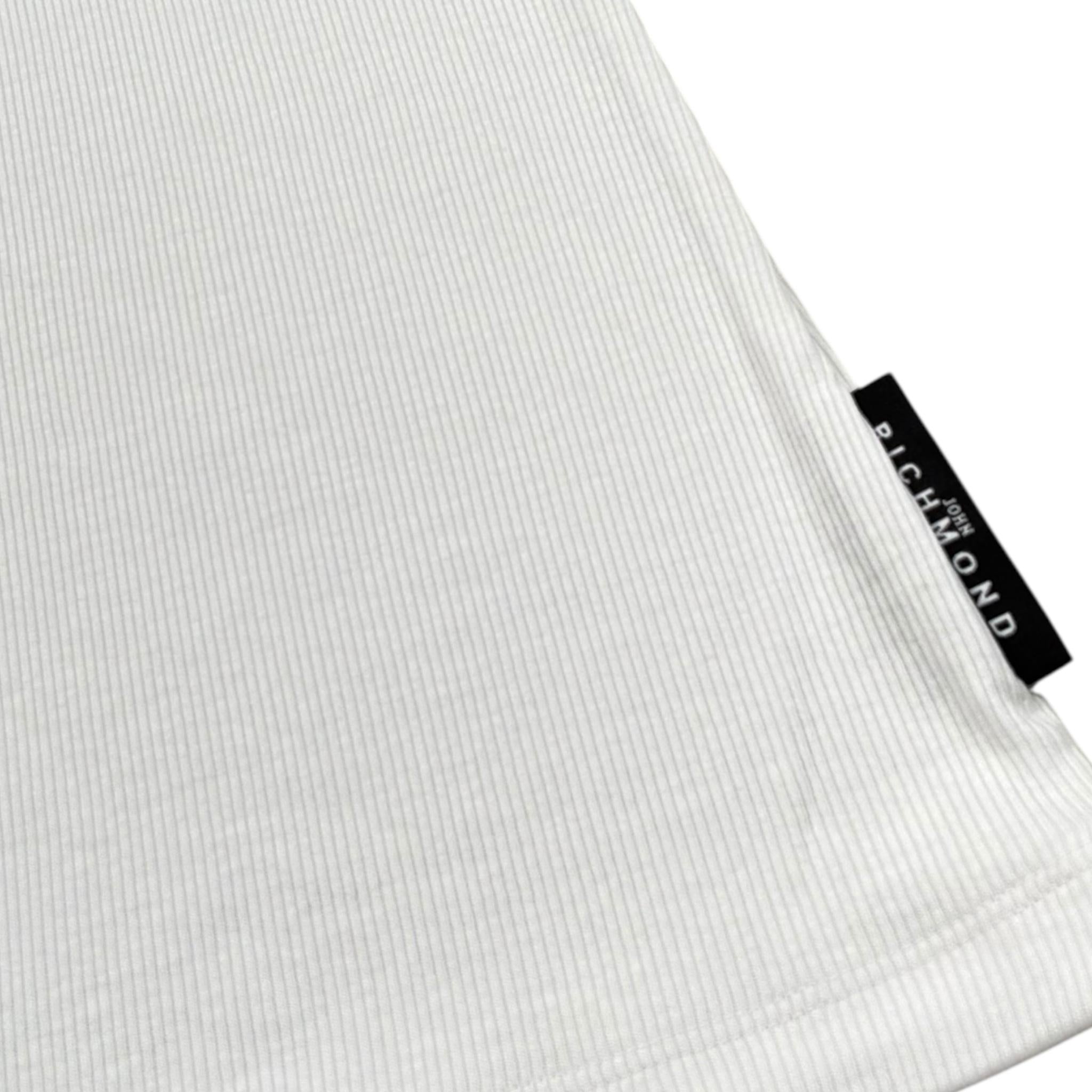 John Richmond Abito Giromanica Tinta Unita con Logo per Bambina RGP26003VE BIANCO JOHN RICHMOND 