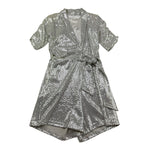 Met Abito Mezza Manica Tinta Unita per Bambina ME336 ARGENTO MET 