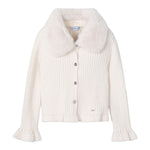 MAYORAL cardigan tinta unita con collo pelliccia Panna per Bambina 4309 PANNA MAYORAL 