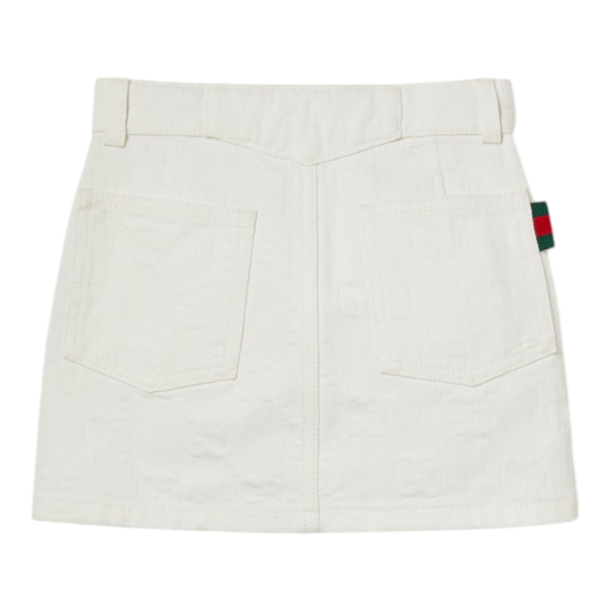 Gucci Gonna Tinta Unita Logata per Bambina 808297 BIANCO GUCCI 