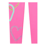 BillIEBLUSH leggins tinta unita con stampe cuori Rosa fluo per Bambina U20443X ROSA FLUO BillIEBLUSH 