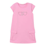 Liu Jo Abito Mezza Manica Tinta Unita con Logo per Bambina KA5017X ROSA LIU JO 