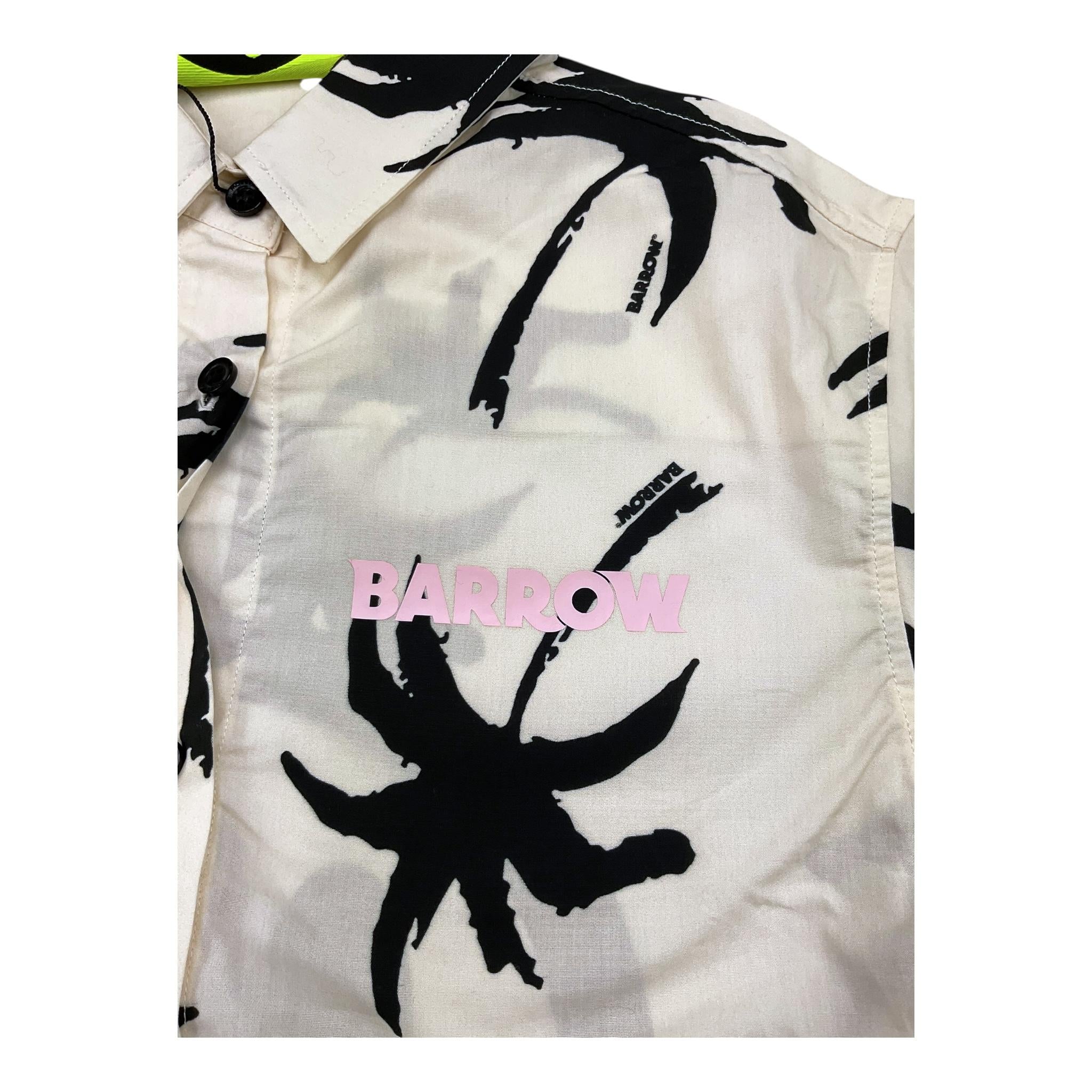BARROW KIDS camicia modello crop tinta unita con stampa palme Panna per Bambina 033086 PANNA BARROW KIDS 