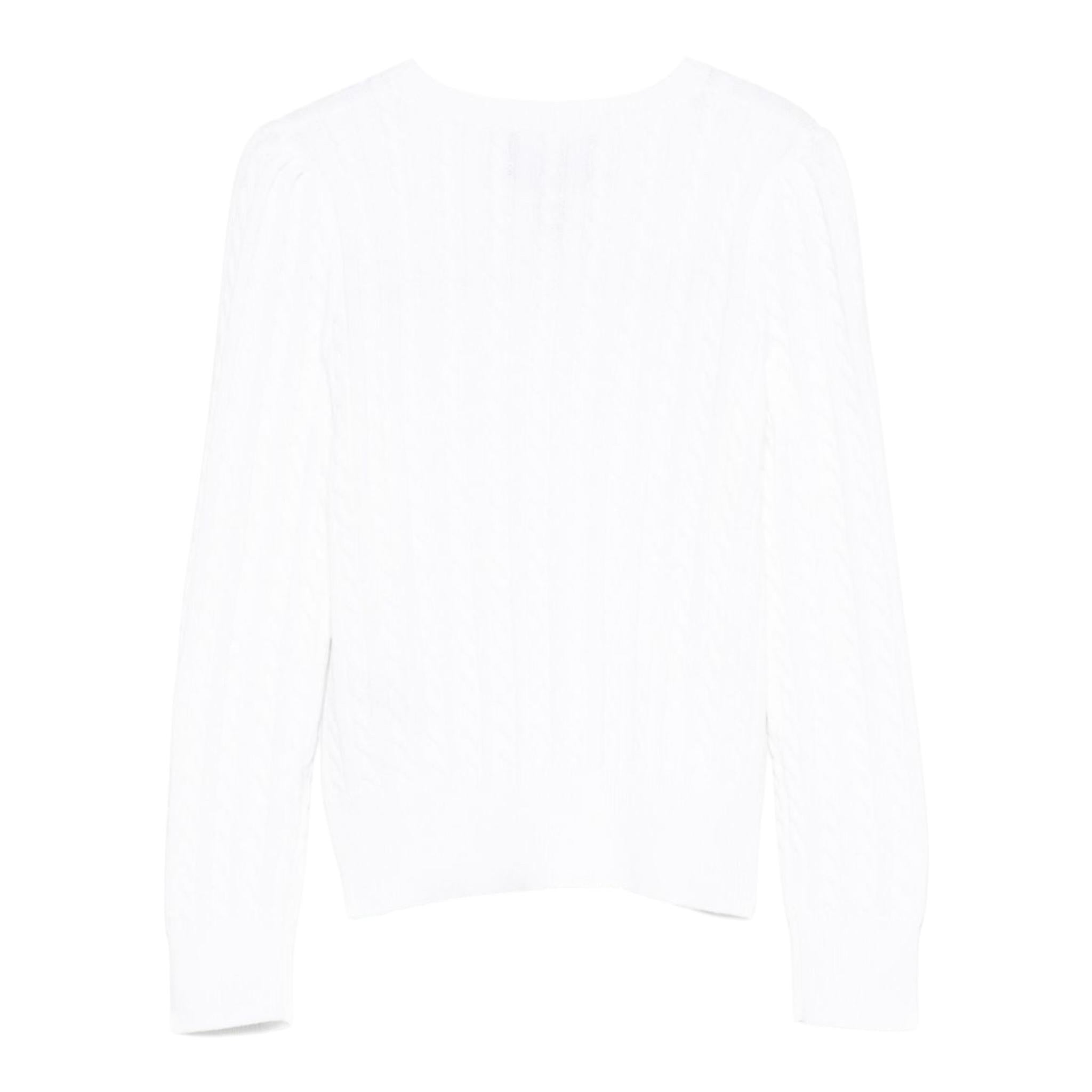 Ralph Lauren Cardigan Tinta Unita con Trecce per Bambina 312543047064 BIANCO RALPH LAUREN 