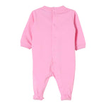 MOSCHINO tutina manica lunga tinta unita con stampa in contrasto Rosa per Neonata MUT040 ROSA MOSCHINO 