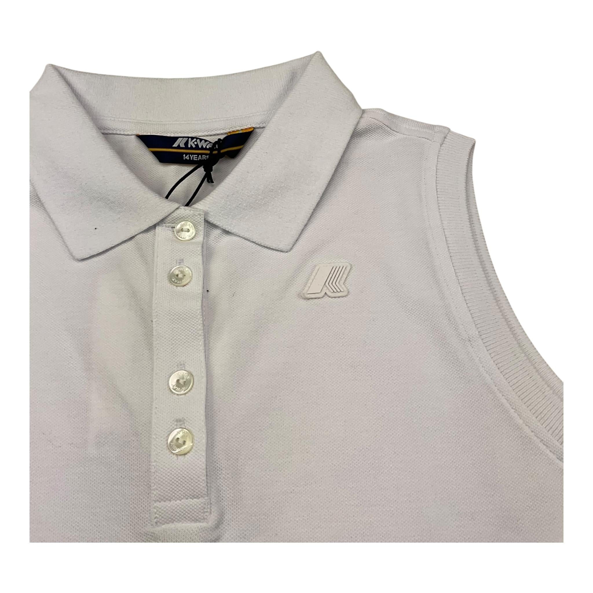 K-Way Canotta Tinta Unita con Logo per Bambino K61414W BIANCO K-WAY 