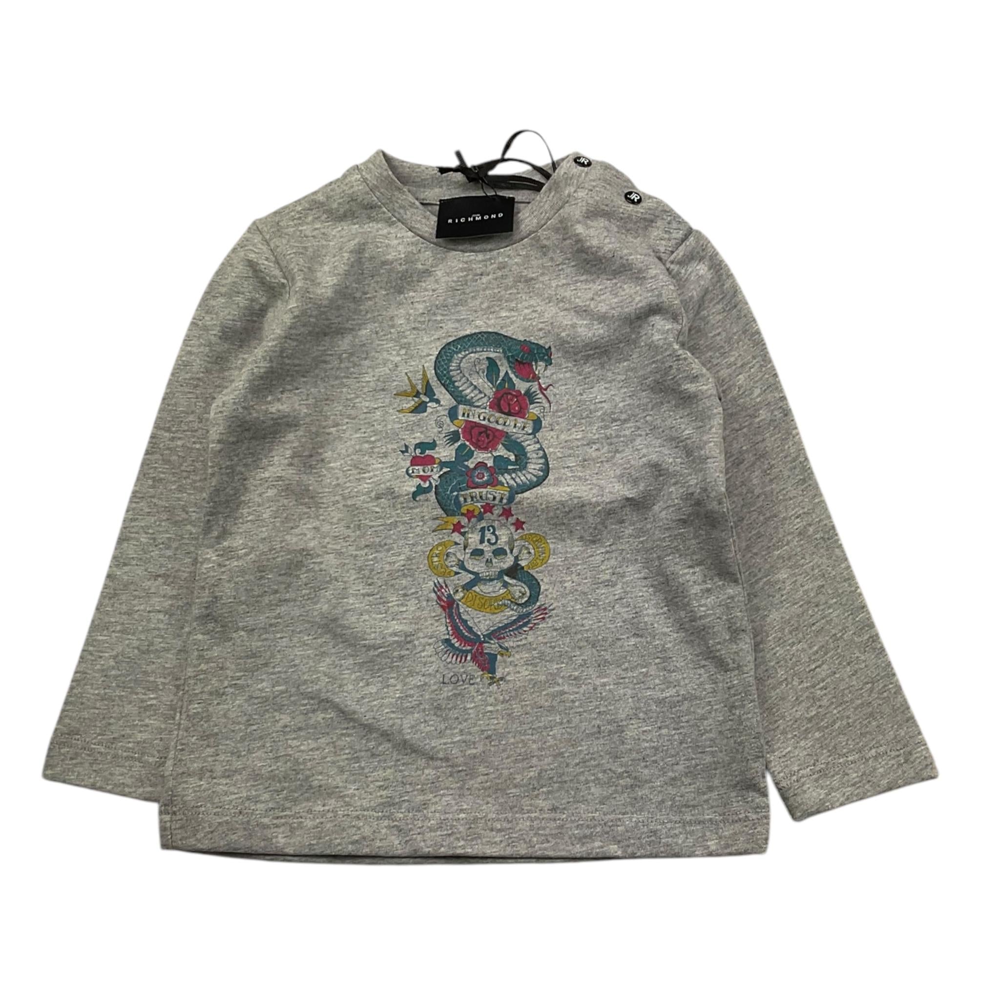 JOHN RICHMOND shirt girocollo tinta unita con stampa Grigio per Neonato RIA25040TS GRIGIO JOHN RICHMOND 