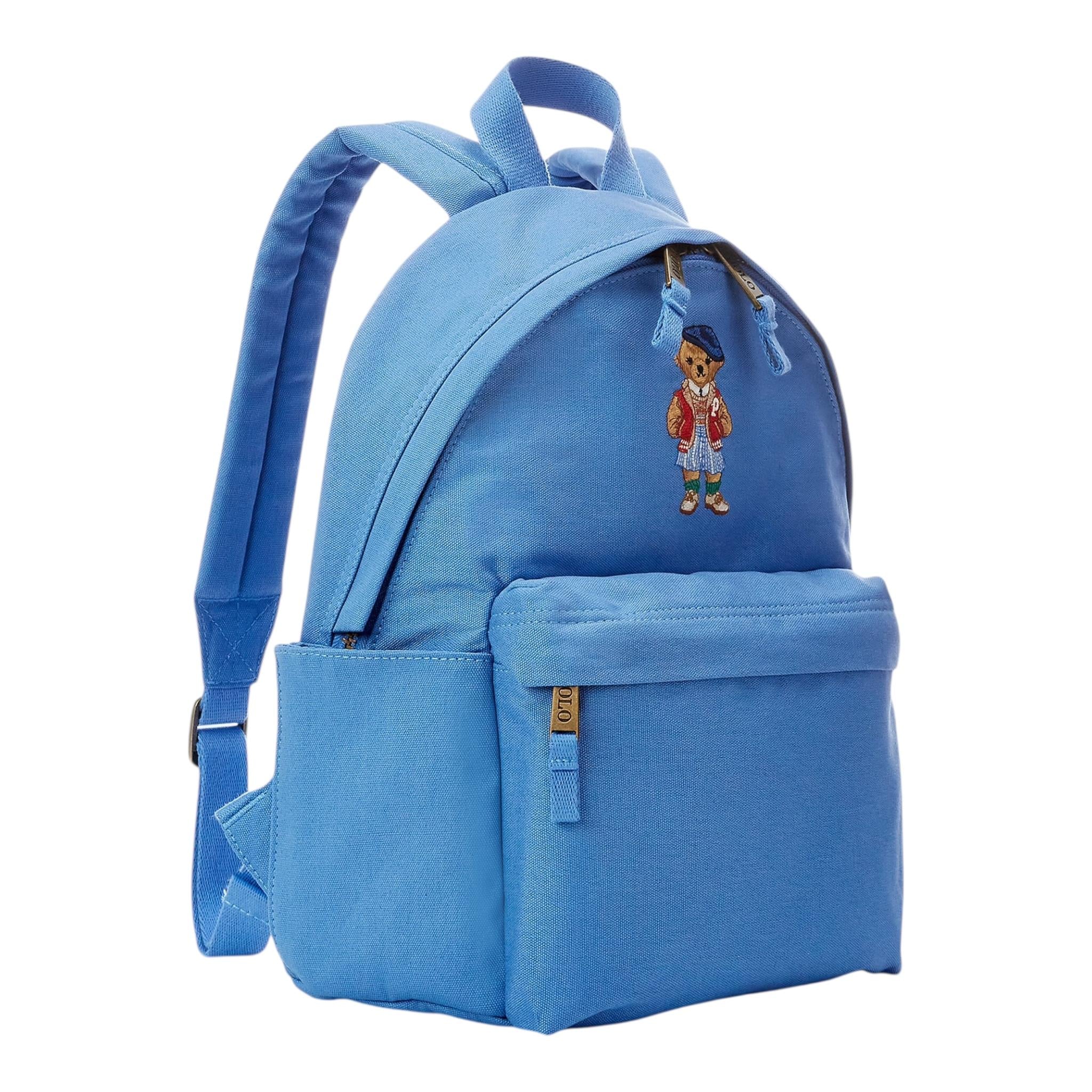 Ralph Lauren Zaino Tinta Unita con Logo per Bambino 9AR076 AZZURRO RALPH LAUREN 