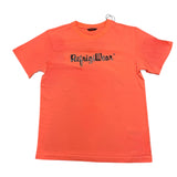 Refrigiwear T-Shirt Girocollo Tinta Unita Con Stampa Arancione Fluo Per Bambino