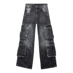 Diesel Jeans Modello Palazzo con Tasconi per Bambina J01725 NERO DIESEL 