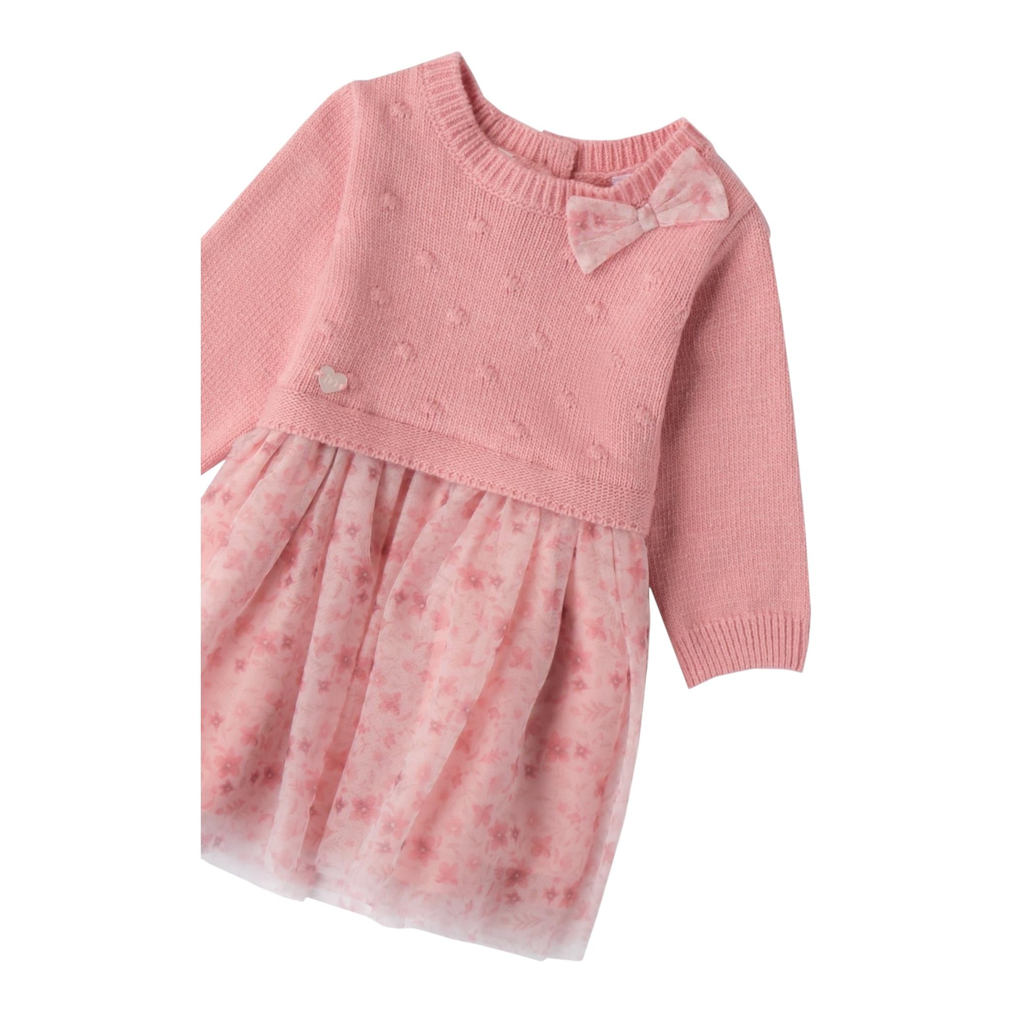 MINI BANDA abito manica lunga con gonna tulle Rosa per Neonata 3A753 ROSA MINI BANDA 