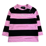 John Richmond T-Shirt Fantasia A Righe Bicolore per Neonata RIP26054TS NERO/ROSA JOHN RICHMOND 