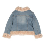 MONNALISA giubbino tinta unita in denim cn profili pelliccia Azzurro per Neonata 39D106 AZZURRO MONNALISA 