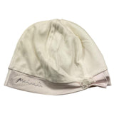 Minu' Cappello Tinta Unita Con Profili In Contrasto Panna Per Neonata