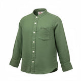 Saint Barth Camicia Tinta Unita con Colletto Coreano per Bambino LINEN VERDE SAINT BARTH 