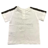 Cesare Paciotti T-Shirt Tinta Unita Girocollo con Stampa Logo Bianco per Neonato