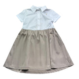 Trussardi Abito Bicolore Mezza Manica per Bambina TGP26036VE BIANCO/BEIGE TRUSSARDI 