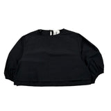 Simonetta Camicia Tinta Unita con Logo per Bambina SW5A03X NERO SIMONETTA 