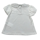 M+E' T-Shirt Tinta Unita con Colletto per Bambina UE1773X BIANCO M+E' 