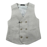 Emanuel Pris Gilet Tinta Unita con Microfantasia per Bambino EPC2088B BEIGE EMANUEL PRIS 