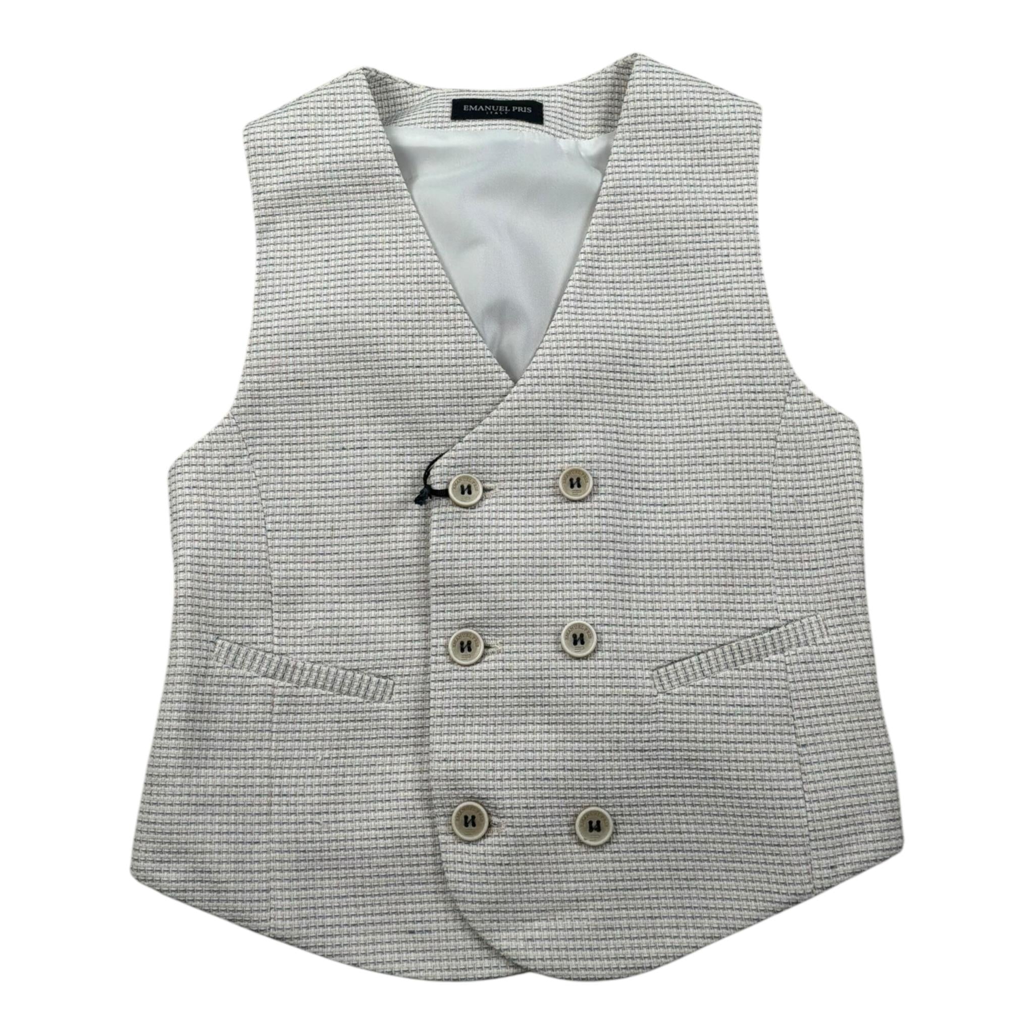Emanuel Pris Gilet Tinta Unita con Microfantasia per Bambino EPC2088B BEIGE EMANUEL PRIS 