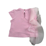 M+E' T-Shirt Girocollo tinta unita con Tulle Rosa per Neonata UE1768XX ROSA M+E' 