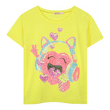 Billieblush T-Shirt Tinta Unita con Brillantini per Bambina U20924 GIALLO BillIEBLUSH 