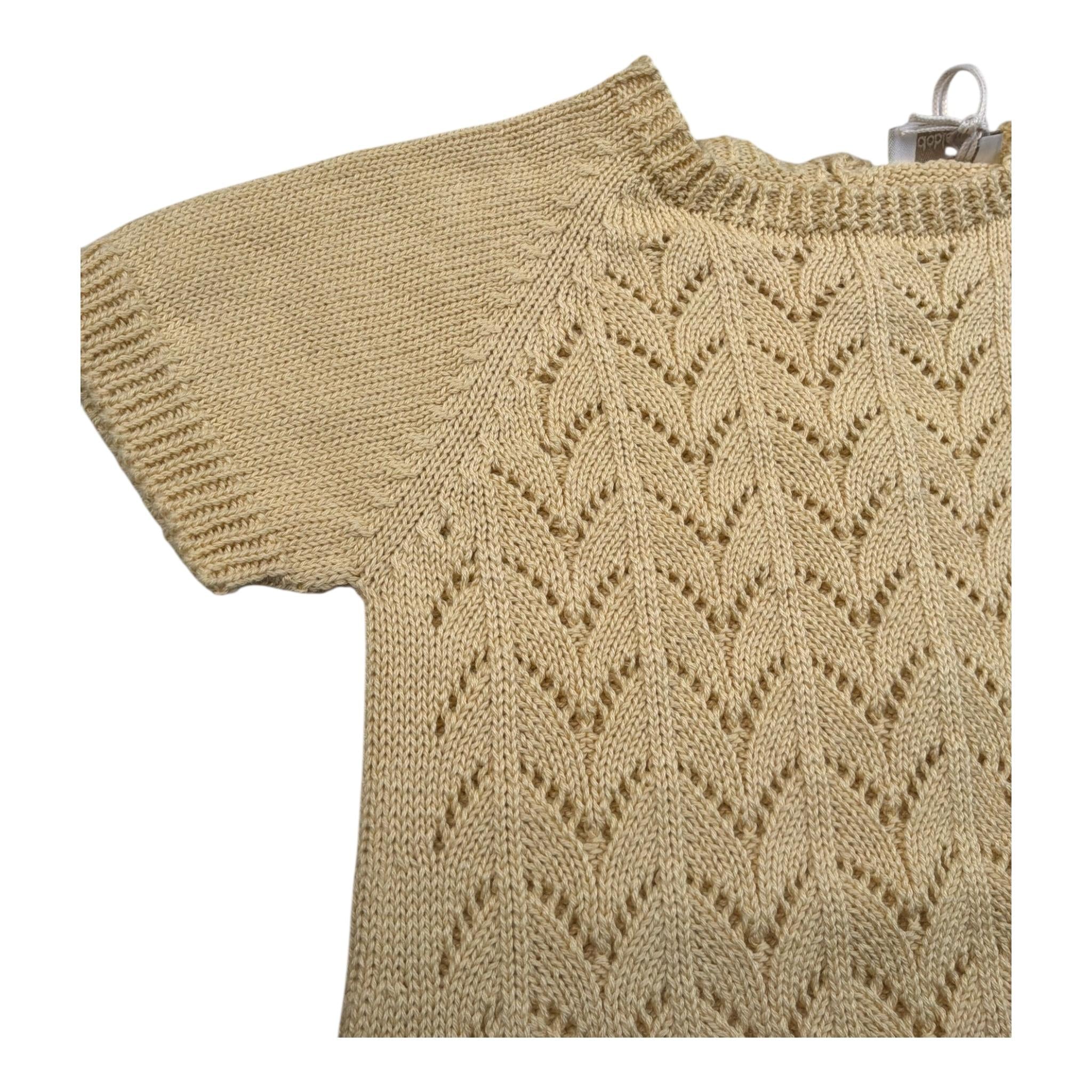 Wedoble Pagliaccetto Mezza Manica Tinta Unita con Trafori per Neonato V2507305A GIALLO WEDOBLE 