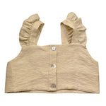 Janice Top Tinta Unita con Balze per Bambina JN809B BEIGE JANICE 