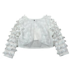 Kocca Coprispalle Tinta Unita con Applicazioni per Bambina NIKUL BIANCO Kocca 