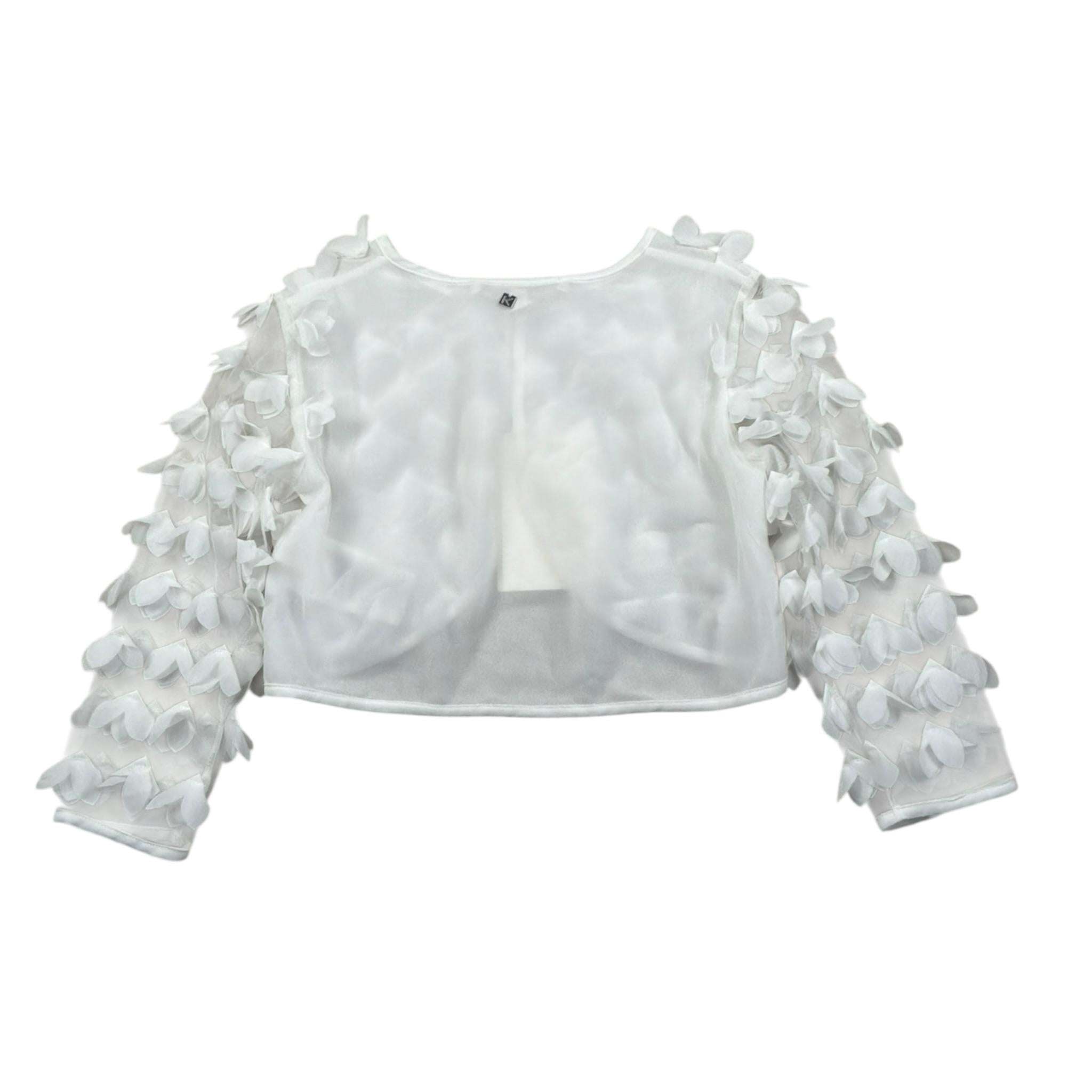 Kocca Coprispalle Tinta Unita con Applicazioni per Bambina NIKUL BIANCO Kocca 