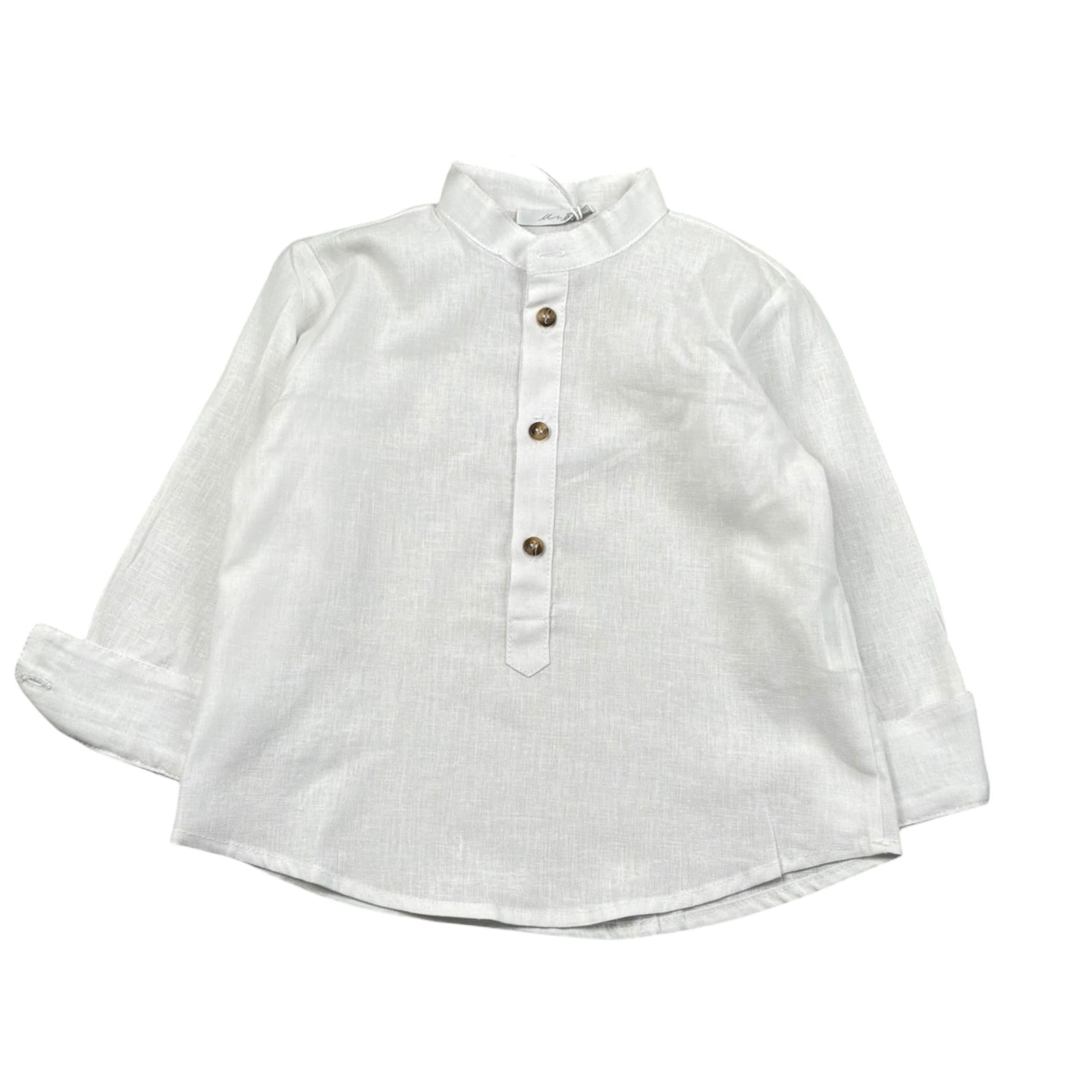 M+E' Camicia Manica Lunga Tinta Unita Collo Coreano per Neonato UEM0507XN PANNA M+E' 