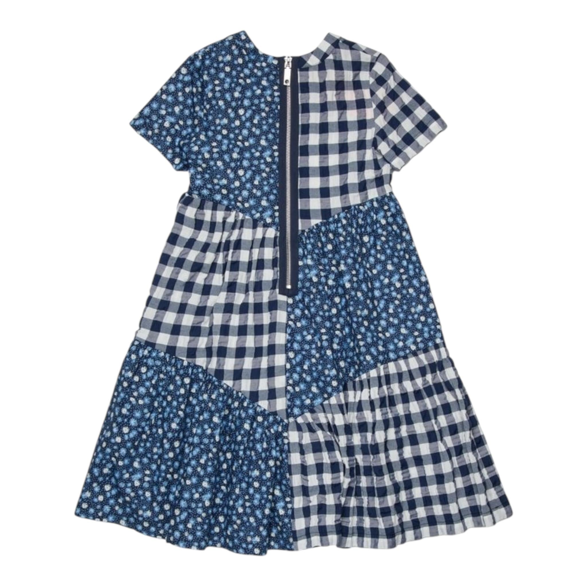 Max&Co. Abito Tinta Unita con Fantasia Fiori E Quadri per Bambina MX0126 BLU MAX&Co. 