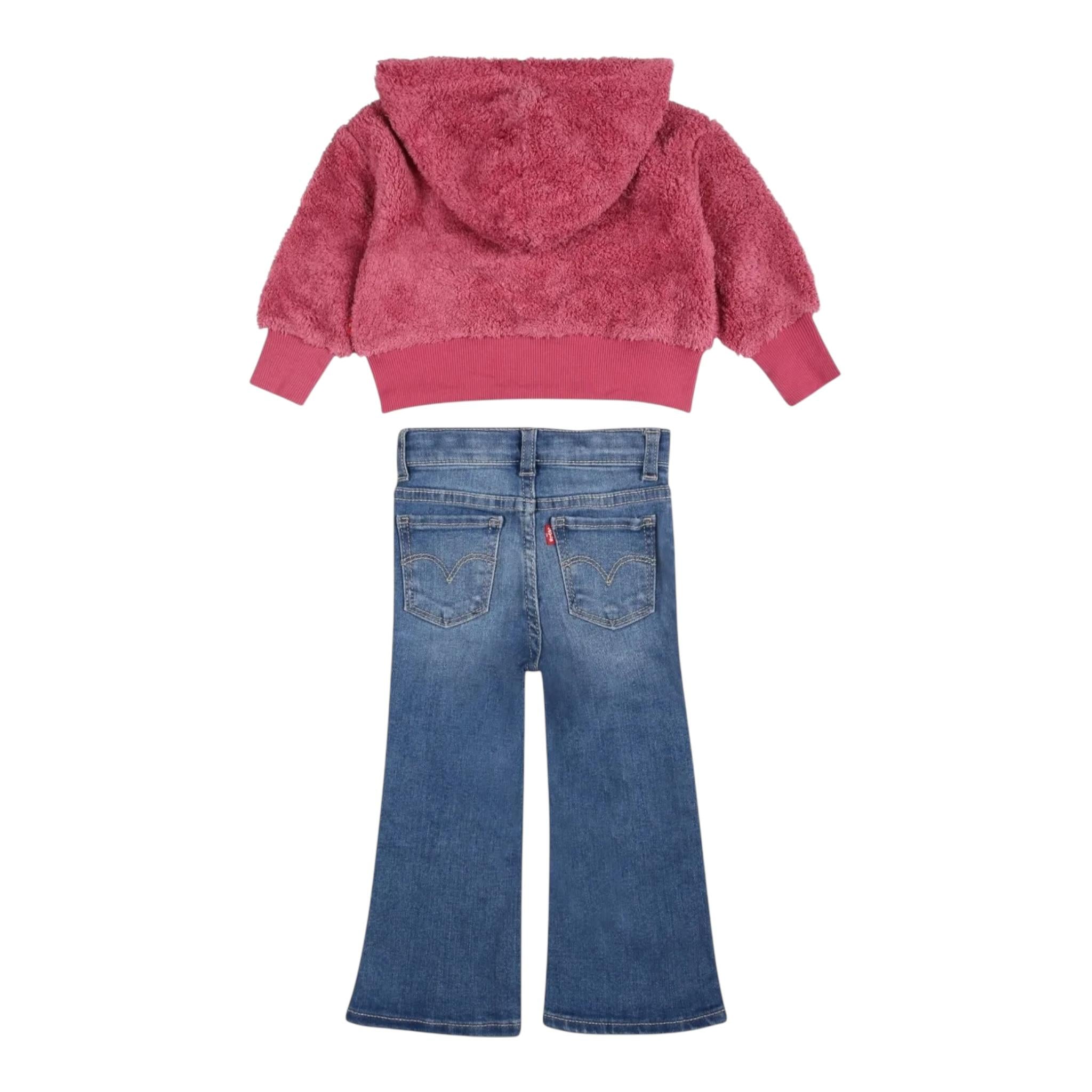 LEVI'S completo 3pz jeans-t-shirt-cardigan Rosa per Neonata 1EK978 ROSA LEVI'S 