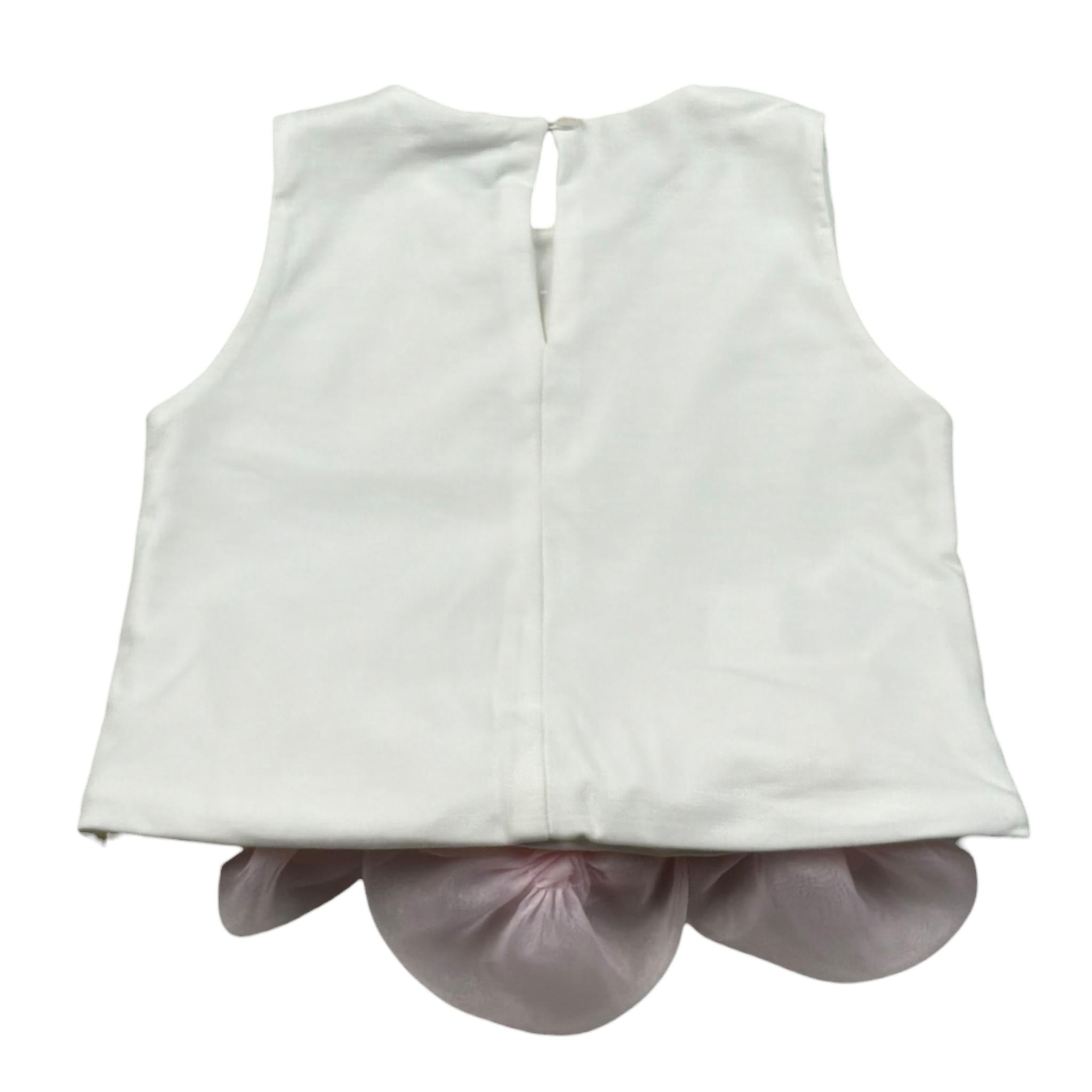 M+E' Canotta Tinta Unita con Applicazioni per Bambina UE1826 BIANCO M+E' 