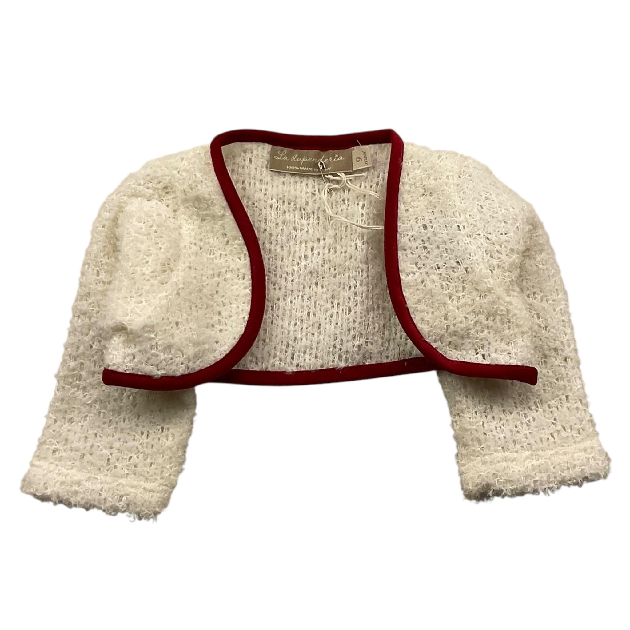 LA STUPENDERIA coprispalle tinta unita con profili in contrasto Panna per Neonata TBPL02 PANNA LA STUPENDERIA 