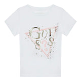 Guess T-Shirt Girocollo Tinta Unita con Logo per Neonata K5RI00K6YW4XX BIANCO GUESS 