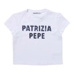 PATRIZIA PEPE t-shirt girocollo tinta unita con stampa paillettata Bianco per Bambina 7M0807 BIANCO PATRIZIA PEPE 